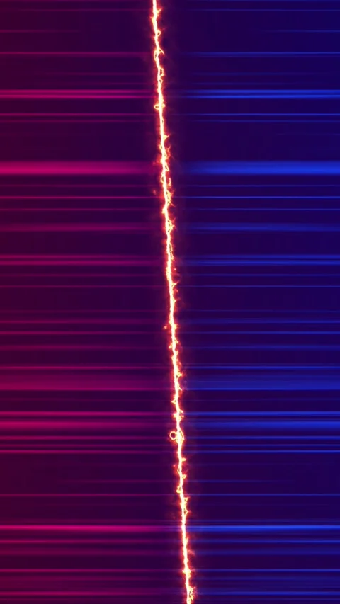 Neon versus energy split background red and blue speed streaks, central electric Stock Footage 340412136