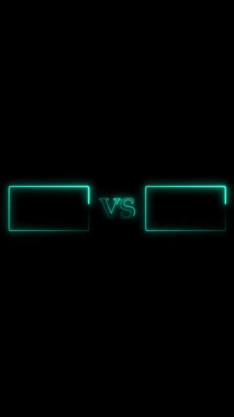 Neon versus frame animation on dark background. Neon versus frame compariso.. Stock Footage 345967346
