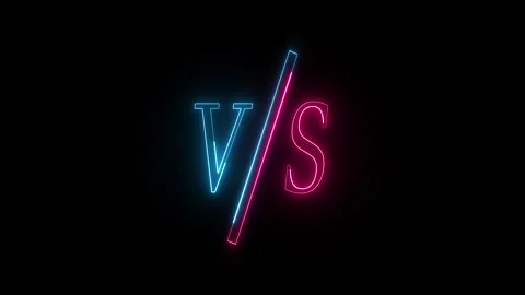 Neon versus graphic animation in blue and pink lights, video intro, game overlay Stock Footage 335630766