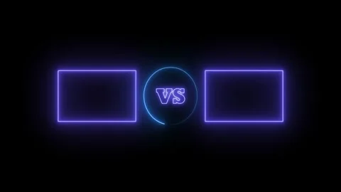 Neon versus screen background featuring glowing blue and purple rectangle f.. Stock Footage 345548383