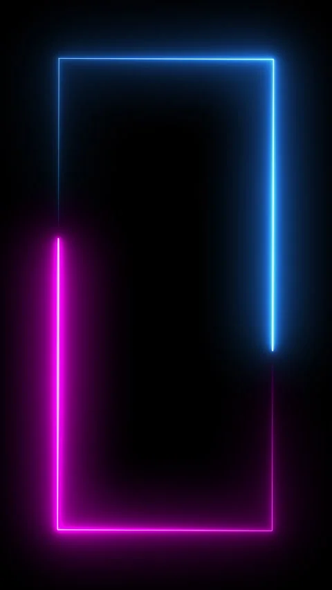 Neon vertical animation of frame on black background Stock Footage 282537512