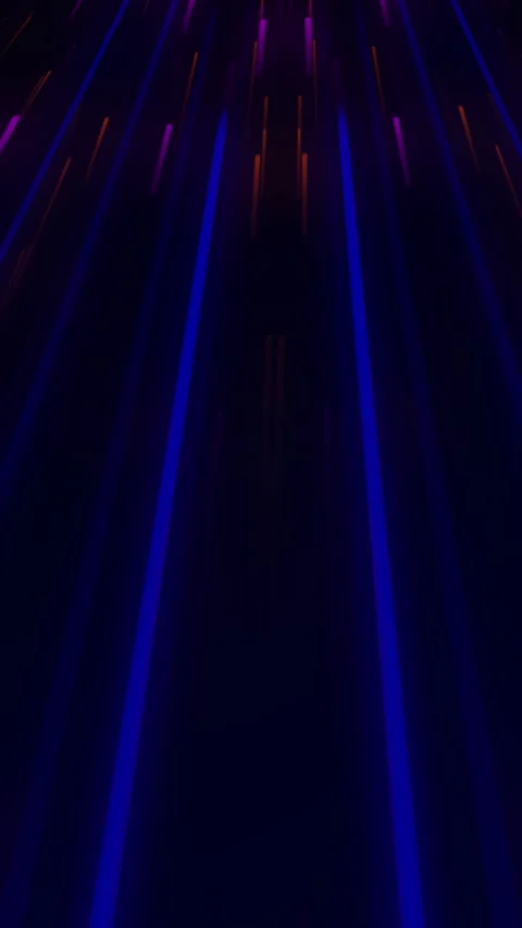 Neon Vertical Blue Light Streaks on a Dark Road Abstract Background. Stock Footage 318565504