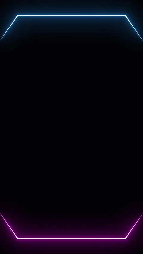 Neon vertical live streaming frame with blue and magenta on dark background Stock Footage 340459276