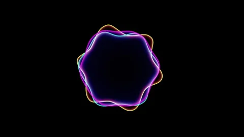 Neon Vibrating Circle Audio Visualizer on Black Background Stock Footage 324283707