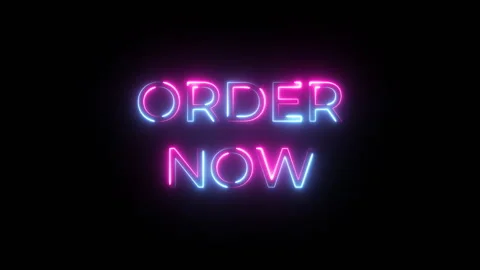 Neon video animation order now Animated sign. Stock Footage 274812209