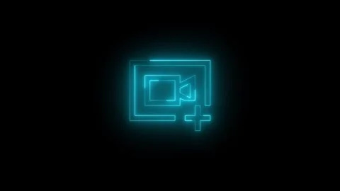Neon video capture icon glowing black background animation Vidéo 289738133