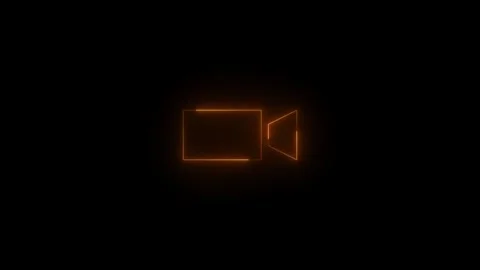 Neon video solid icon glowing black background animation Stock Footage 285533535
