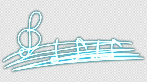 Neon violin clef with notes. Animation with musical signs in doodle style. Vídeos de archivo 182912701