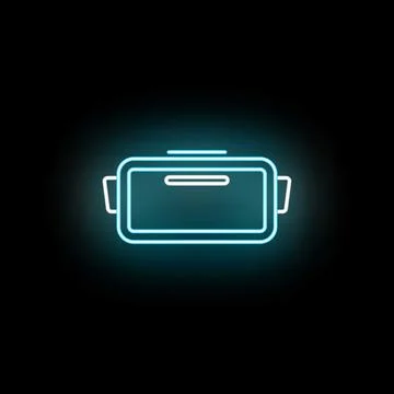 Neon virtual reality headset glowing technology icon Stock Illustration
