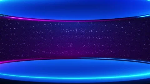 Neon Virtual Stage with Blue Purple Copy Space Stock Footage 341369459