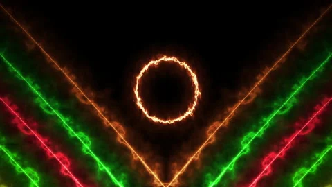Neon VJ Loop  Abstract Geometric Light Motion Background Video stock 331705387