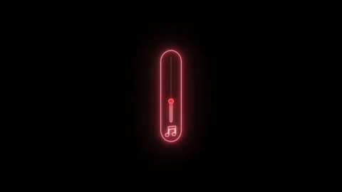 Neon volume slider control moving up on black background creating high defi.. Stock Footage 345550001
