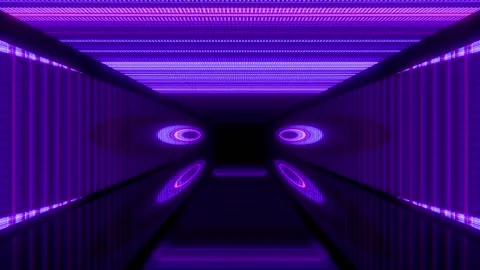 Neon Vortex Sci-Fi Tunnel Animation Loop Stock Footage 312625176