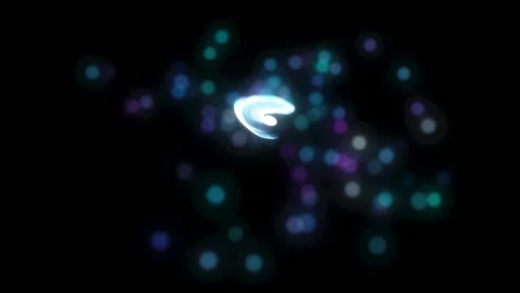 Neon vortex of spilled particles. Depth of field. Stock Footage 97752773