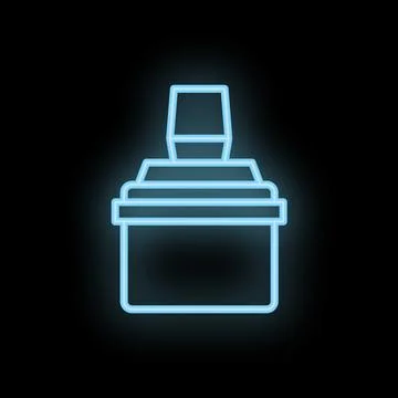Neon voting box glowing on black background 스톡 일러스트