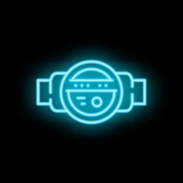 Neon vr headset icon glowing on dark background Stock Illustration