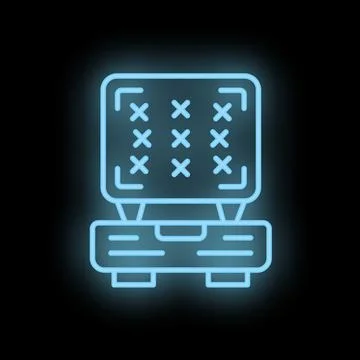 Neon waffle maker icon for cafe or restaurant menu design Stock Illustration