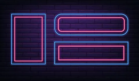 Neon wall frame Stock Illustration