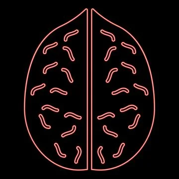 Neon walnut red color vector illustration image flat style Stock Illustration