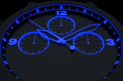 Neon Watch Face Stock Illustration