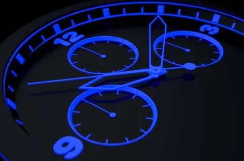 Neon Watch Face Stock Illustration