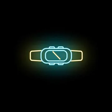 Neon watch icon glowing with time technology concept Stock Illustration
