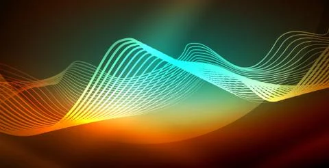 Neon wave background イラスト素材