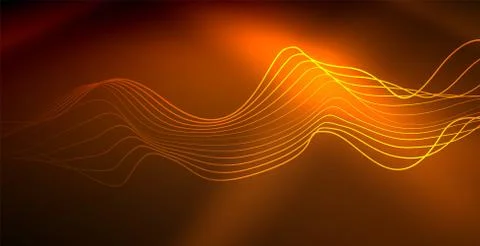 Neon wave background Illustrazione stock