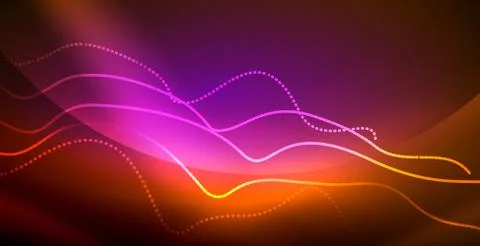 Neon wave background Illustrazione stock