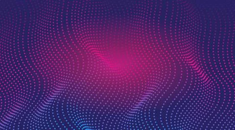 Neon wave dotted background Stock Illustration