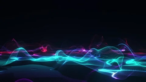 Neon Wave Field Video stock 310147891