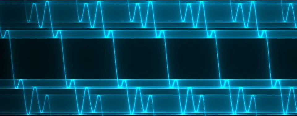 Neon wave graph. Abstract technology background Stock Illustration