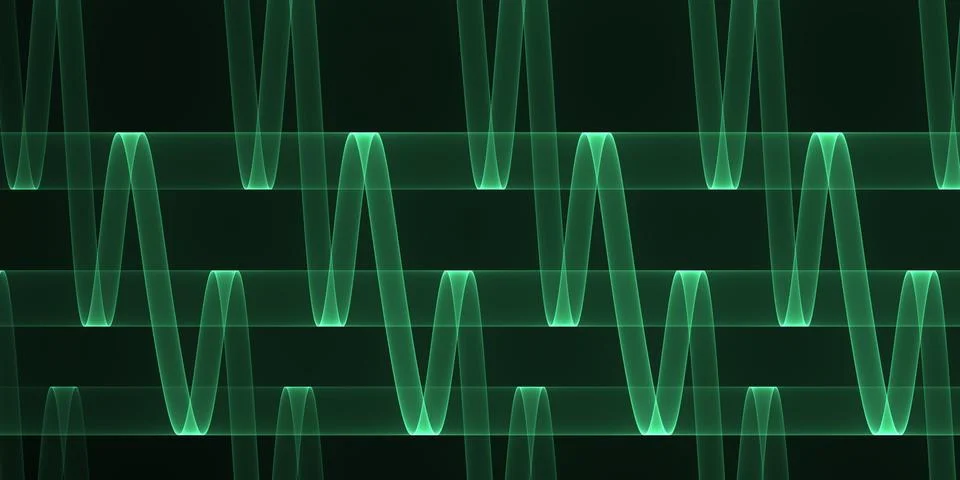 Neon wave graph. Abstract technology background Stock Illustration