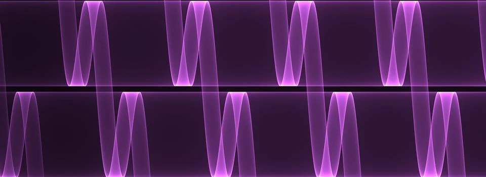Neon wave graph. Abstract technology background Illustrazione stock
