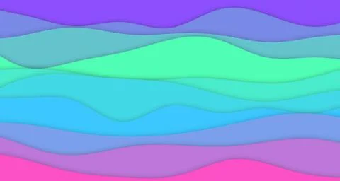 Neon wave layers on dark background Stock Illustration