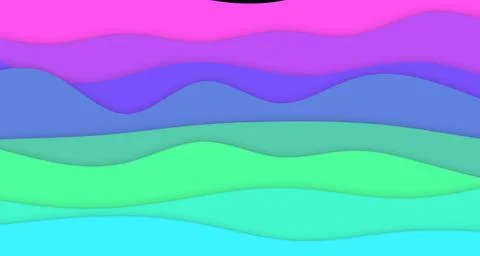 Neon wave layers with soft shadows and vibrant colors Stock Illustration