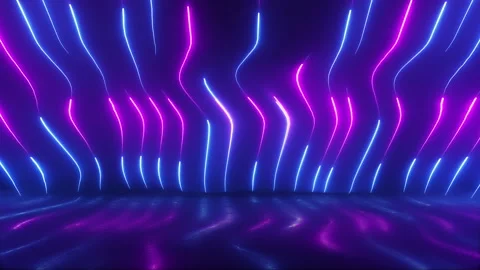 Neon wave light background for stage screens, seamless looping animation Stock Footage 328520689