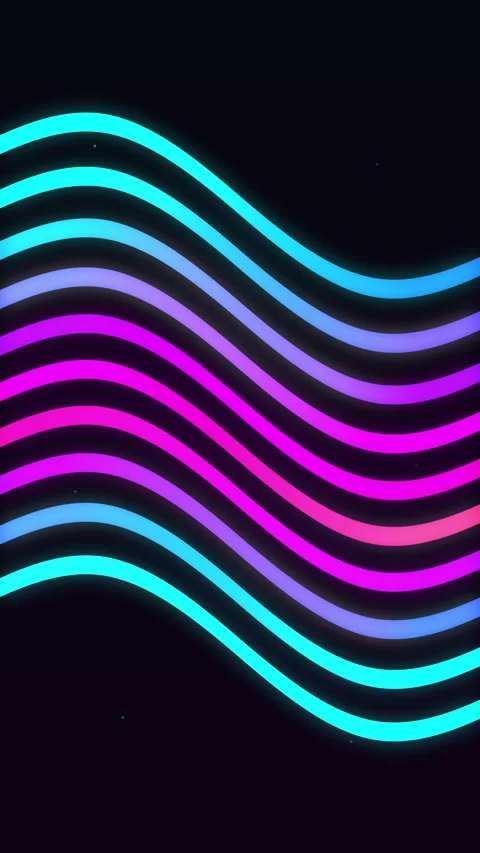 Neon wave line loop motion graphic with glowing cyber glow effect Stock Footage 346739307