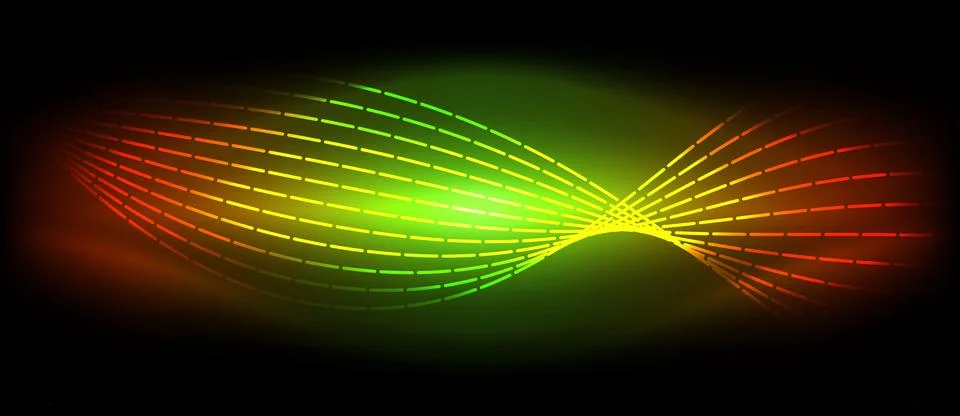 Neon wave lines with blend effect. Vector Illustration For Wallpaper, Banner 스톡 일러스트