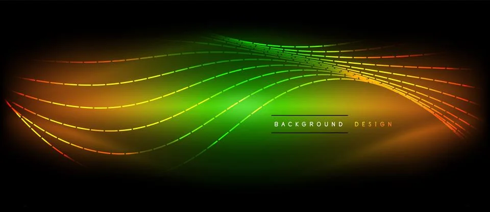 Neon wave lines with blend effect. Vector Illustration For Wallpaper, Banner Stock Illustration
