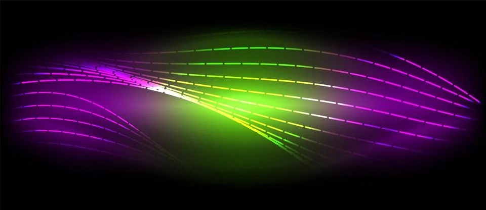Neon wave lines with blend effect. Vector Illustration For Wallpaper, Banner 스톡 일러스트