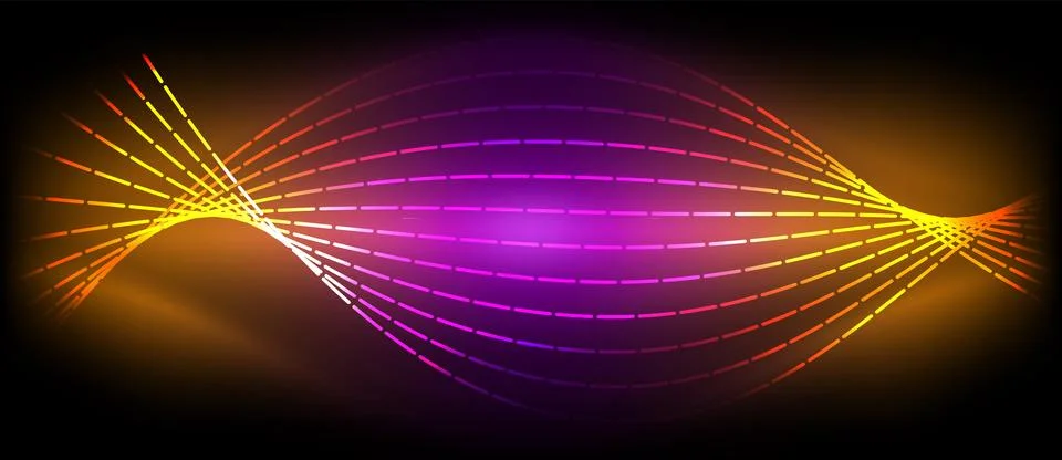 Neon wave lines with blend effect. Vector Illustration For Wallpaper, Banner 스톡 일러스트