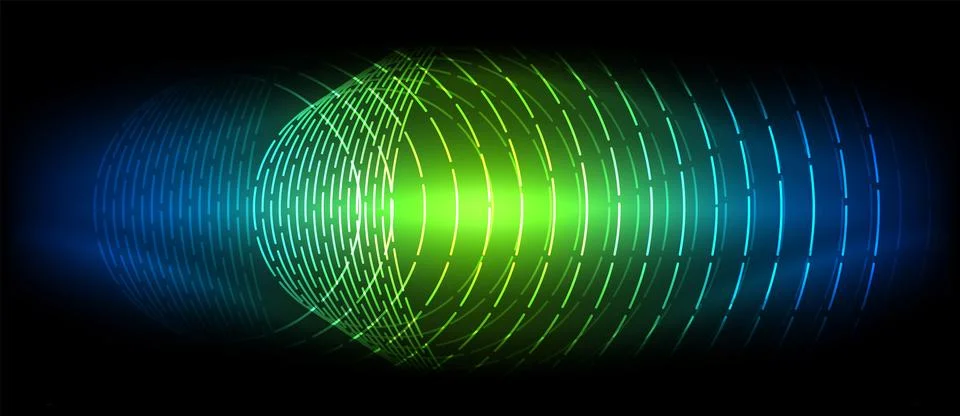 Neon wave lines with blend effect. Vector Illustration For Wallpaper, Banner Stock Illustration
