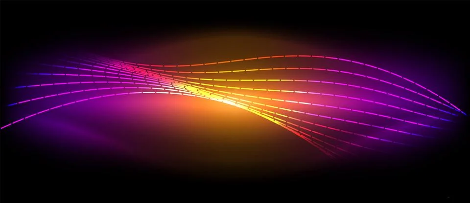 Neon wave lines with blend effect. Vector Illustration For Wallpaper, Banner 스톡 일러스트