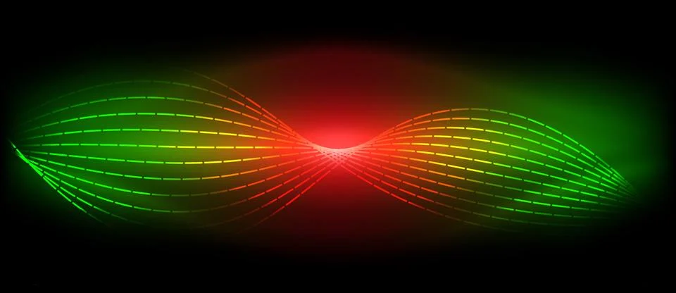 Neon wave lines with blend effect. Vector Illustration For Wallpaper, Banner 스톡 일러스트