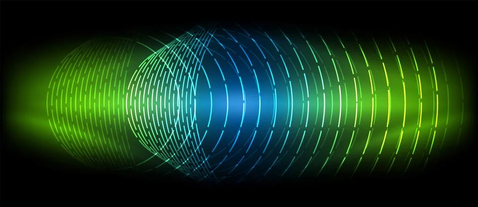 Neon wave lines with blend effect. Vector Illustration For Wallpaper, Banner イラスト素材