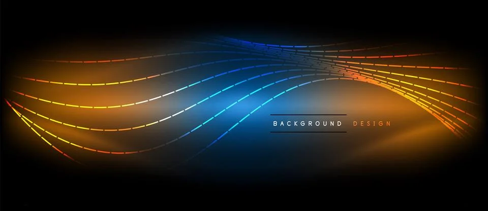 Neon wave lines with blend effect. Vector Illustration For Wallpaper, Banner Stock Illustration