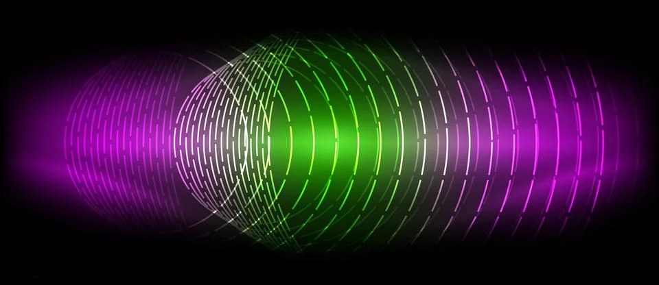 Neon wave lines with blend effect. Vector Illustration For Wallpaper, Banner Stock Illustration