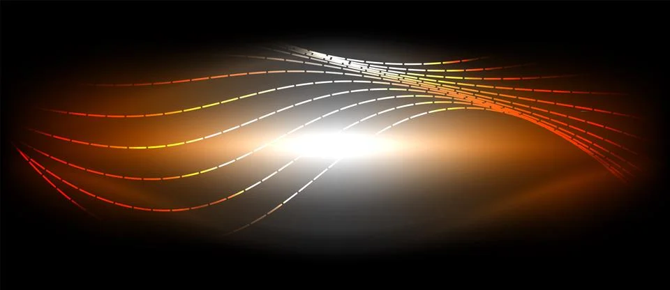 Neon wave lines with blend effect. Vector Illustration For Wallpaper, Banner Stock Illustration