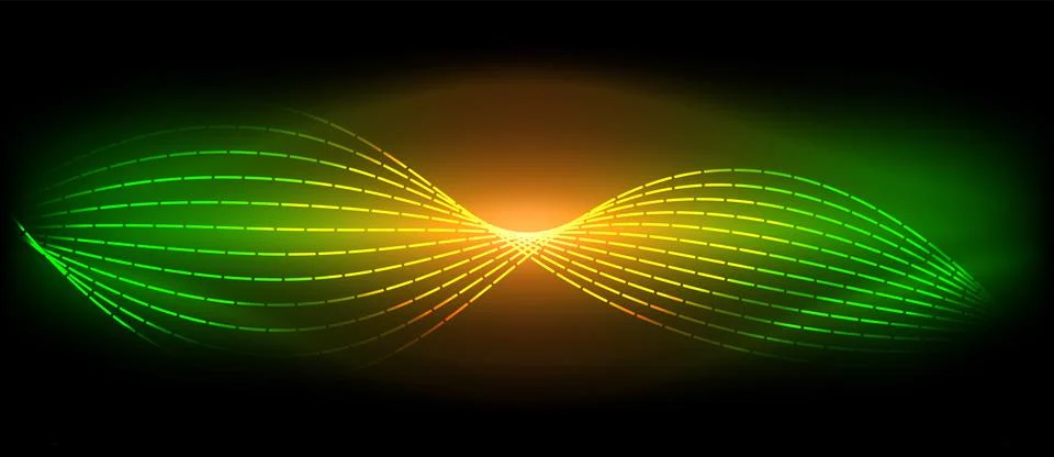 Neon wave lines with blend effect. Vector Illustration For Wallpaper, Banner Stock Illustration